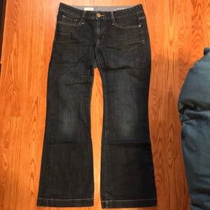 Gap Long and Lean Dark Blue Flare Jeans 28